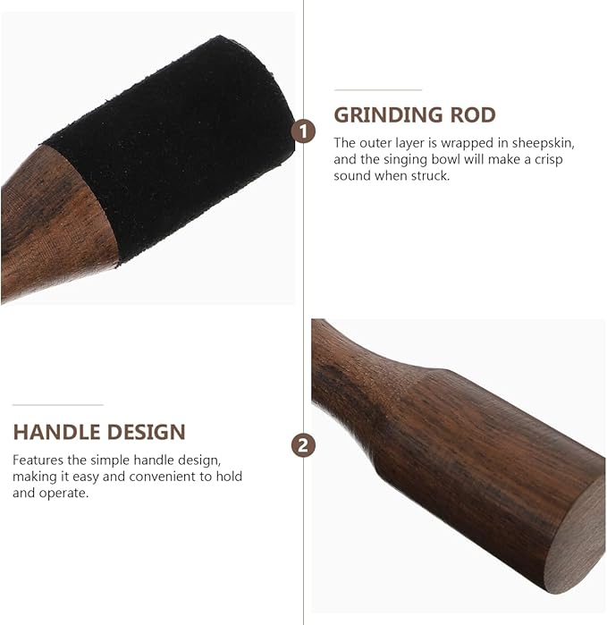 SUPVOX Singing Bowl Mallet 5.11 Inch Wooden Sound Bowl Stick for Meditation and Yoga Therapy Accessory with Durable Handle - Bloomnest
