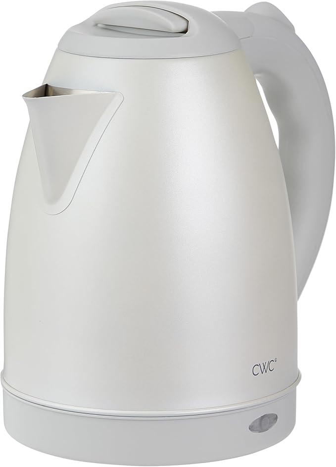 COOK WITH COLOR Electric Kettle - Rapid Boil, Sleek Design, and Safety Features - Great for Quick and Easy, Stainless Steel Crème, 1.7 Liters - Bloomnest