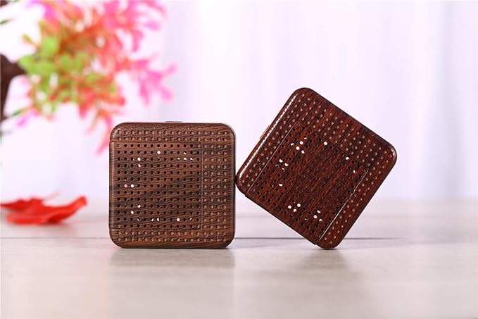 Weljoy Wood Grain Portable Diffuser for Essential Oils – Car or Travel, Mini Size, Quiet, Waterless, Re-Chargeable Battery or USB (Dark Brown) - Bloomnest