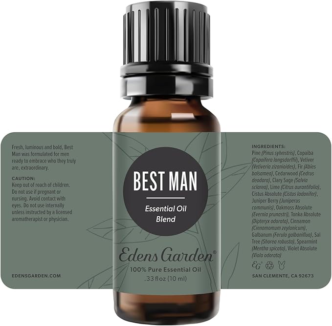 Edens Garden Best Man Essential Oil Blend- 100% Pure Premium Grade, Undiluted, Natural, Therapeutic, Aromatherapy, The Best for Diffusing, Skin, Candle, Humidifiers 10 ml (.33 fl oz) EdensGarden