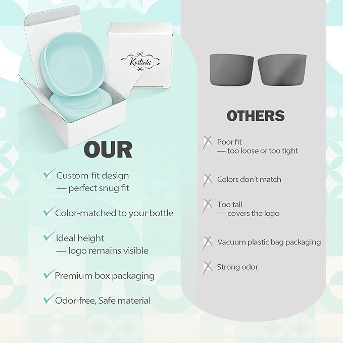 2pcs Silicone Boot for Owala SmoothSip Slider Coffee Tumbler 20oz 12oz, Anti-Slip Sleeve for Travel Coffee Mug, Protective Accessories for Owala BPA Free (Blue Agave) Kaitiaki