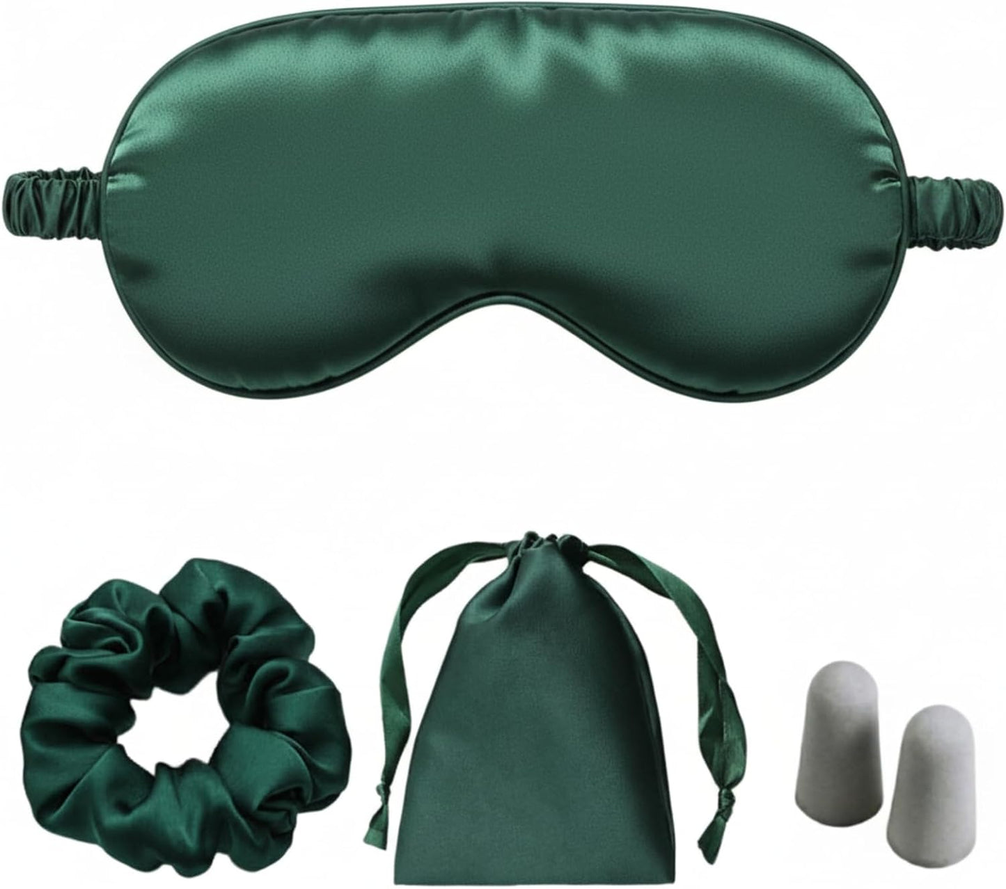 Silk Satin Sleeping Eye Mask, Green Sleep Eye Night Blindfold for Women and Men, Soft Breathable Blackout Eyeshade Eye Cover for Travel, Wedding Bridesmaid Gift