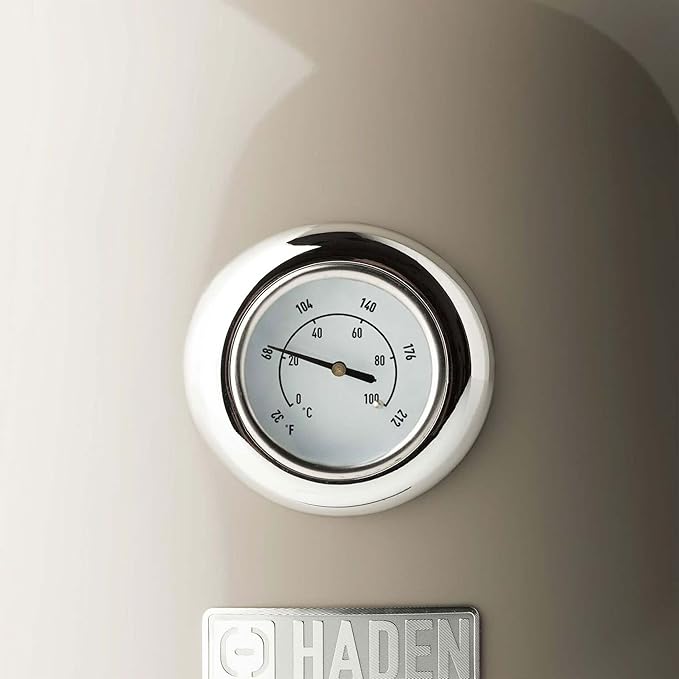 Haden Dorset 1.7 Liter Stainless Steel Electric Kettle, Hot Water Kettle with 360-Degree Base and Auto Shutoff, Putty & Chrome - Bloomnest