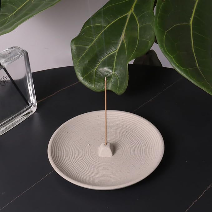 Incense Holder Ceramic Incense Burner Simple Style Incense Sticks Holder Insence Tray for Set for Office Yoga and Livingroom (White) - Bloomnest