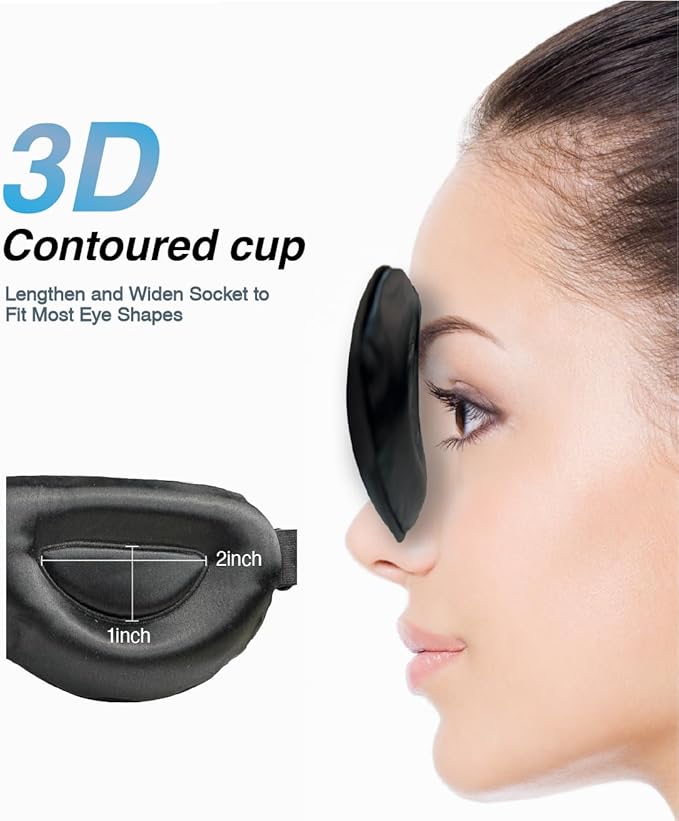 PROMEED Adjustable Pure Mulberry Silk Sleep Mask 23 Momme, 3D Contoured No-Pressure Cup Eye Mask for Sleeping, Super Soft Breathable Blindfold, Perfect Blocks Light for Sleeping (Pink) - Bloomnest