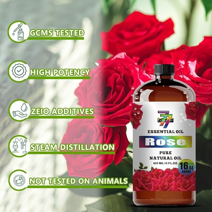 Rose Essential Oil (16 oz/480 ml) — Rose Oils for Aromatherapy, diffusers, humidifiers, Home fragrances, DIY Skin Care, Soap Making, DIY Candle, Yoga, and Meditation - Bloomnest