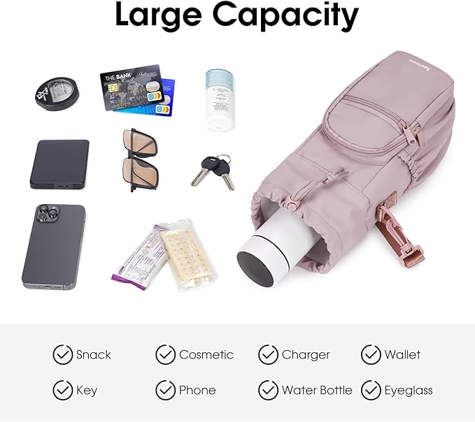 sportsnew Water Bottle Holder with Strap 32oz 40oz Insulated Water Bottle Carrier Sling Bag with Phone Pocket Crossbody sportsnew