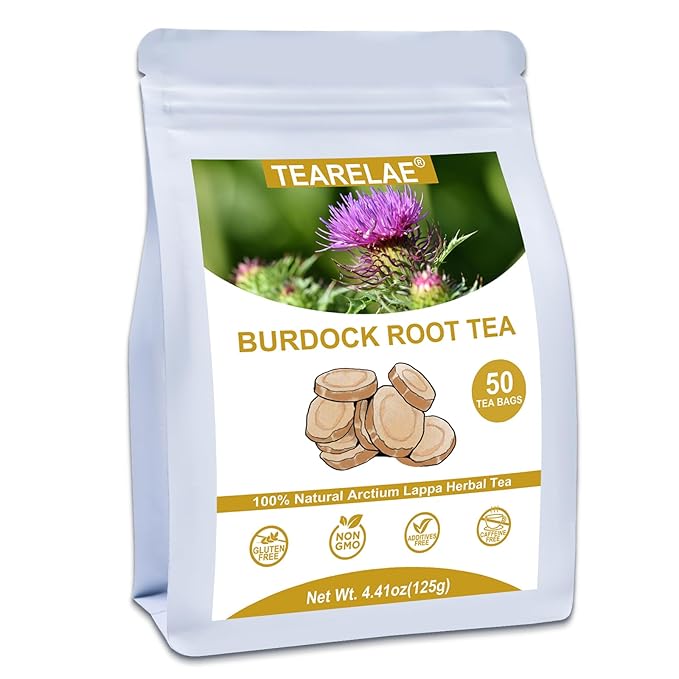 TEARELAE - Burdock Root Tea - 2.5g x 50 Count Burdock Root Tea Bags - Premium Natural Burdock Root - Premium Arctium Lappa Herbal Tea - Caffeine-Free, Non-GMO - Bloomnest