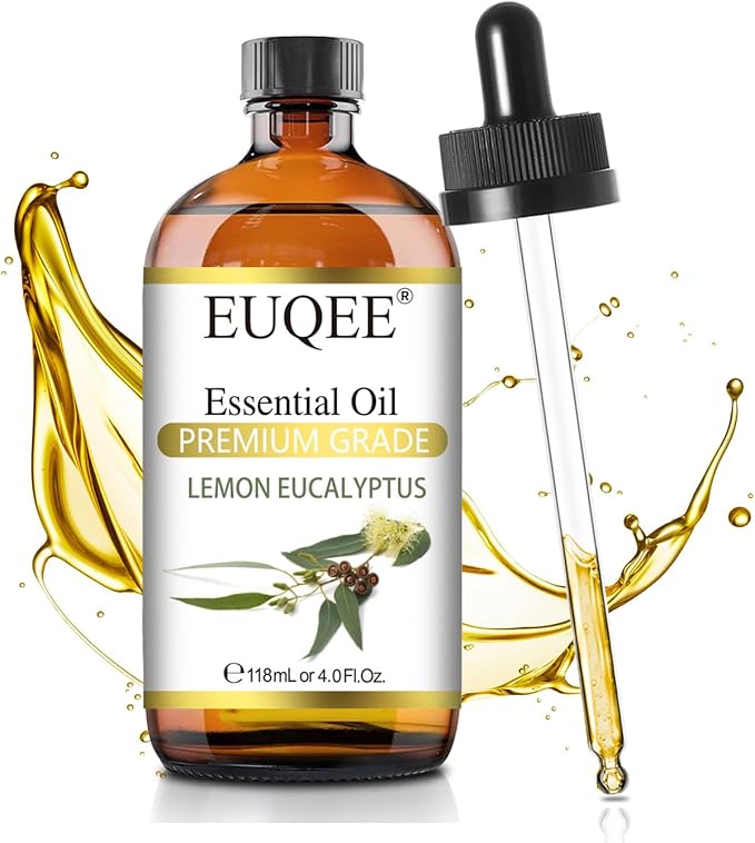 EUQEE Lemon Eucalyptus Essential Oil Pure Lemon Eucalyptus Oil, Large Capacity Essential Oil with Glass Dropper for Diffuser, Candle Making - 118ml / 4 Fl.Oz - Bloomnest