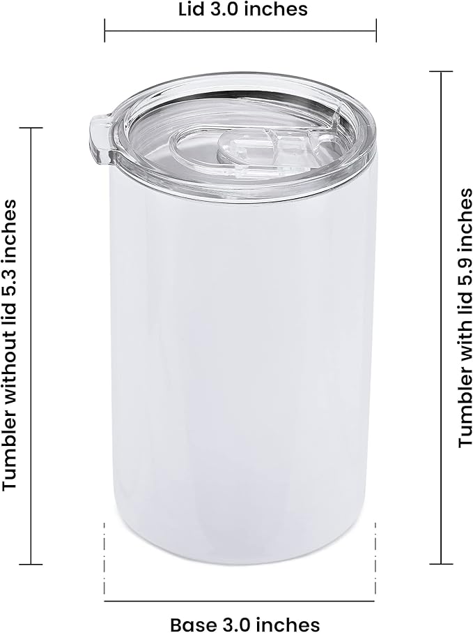 makerflo 12 oz Thick Duozie Sublimation Blank Tumbler Pack of 25 with Lid and Straw | Craft-Ready for DIY Gifts & Personalization (Sublimation, Epoxy, UV DTF, Vinyl, and Laser Engraving) - Bloomnest