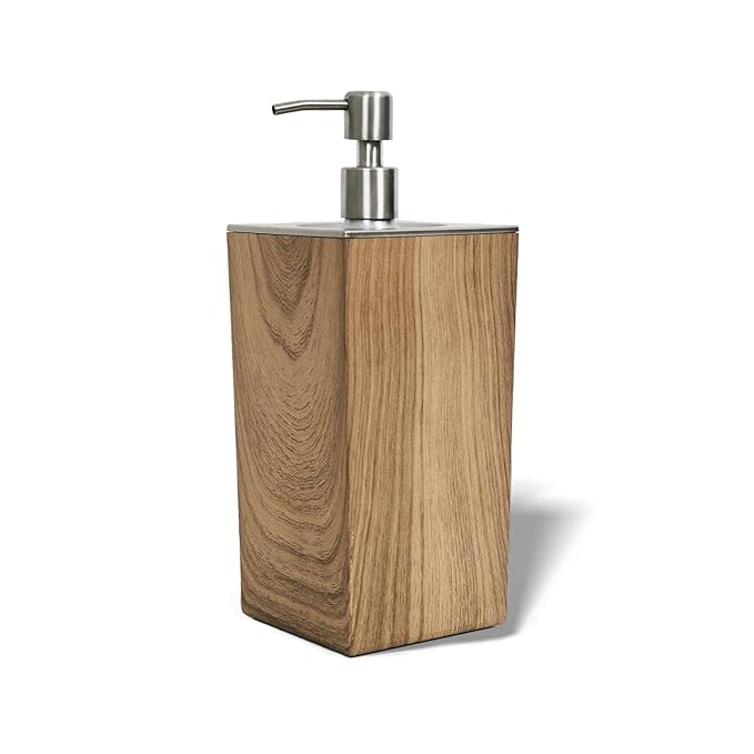 DERMALOGIC Massage Oil Warmer for Pro Spa Massage, Home Lotion Warmer with Aluminum Bottle Pump Set, Plug-in Oil Heater Beauty Salon Treatment Equipment, Light Wood - Bloomnest