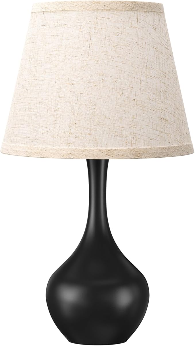 Seealle 16.1" Touch Table Lamps for Nightstand, 3-Way Dimmable Small Bedroom Lamps for Night Stands, Black Bedside Lamps for Living Room, Kids Room, End Table - Bloomnest