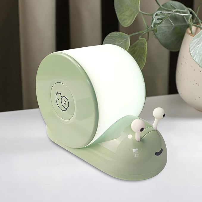 Cute Snail Night Light | Magnetic Base Dimmable Bedside Lamp | 800mAh Long-Lasting Soft Light|USB Rechargeable Timer Safe Portable LED Lamps|Breastfeeding Dorm Room Decor - Bloomnest