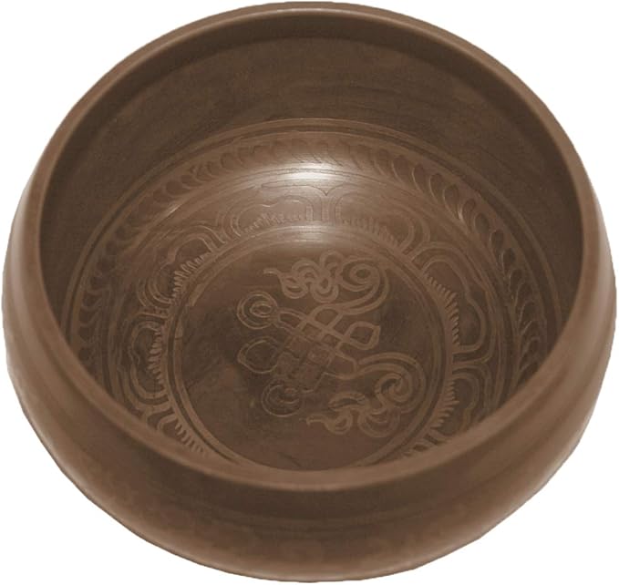 5571 SB 'C' Note Chakra Antique Tibetan Auspicious Symbol Bowl Set ~ Nepal - Bloomnest