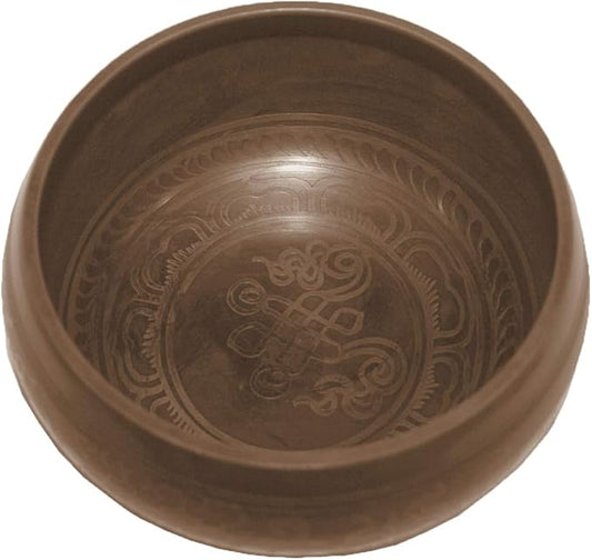 5571 SB 'C' Note Chakra Antique Tibetan Auspicious Symbol Bowl Set ~ Nepal - Bloomnest