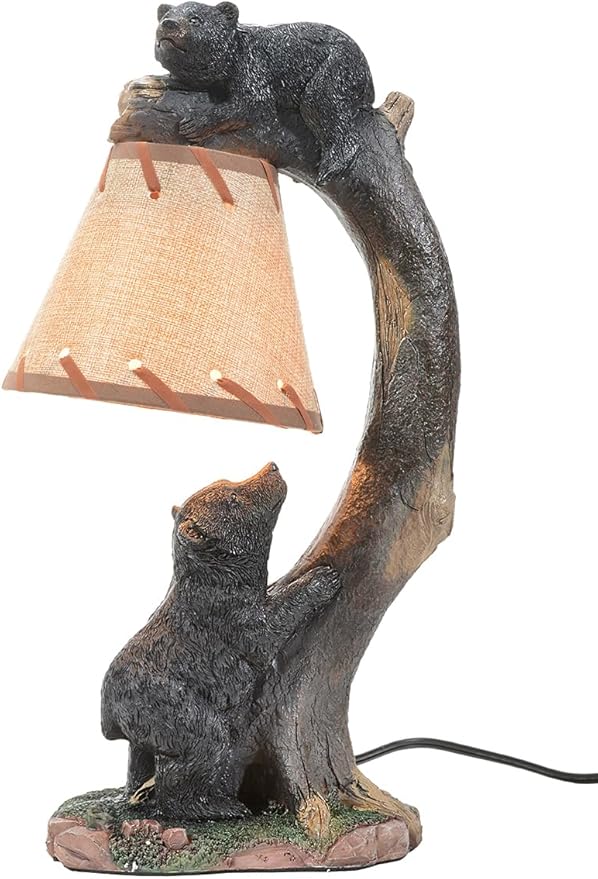 BLACK FOREST DECOR - Tree Climbing Bears Accent Lamp for Cabin, Living Room, Nightstand, Desk - Vintage Rustic Home Décor - 15.75" x 7.25" x 5.5" - Bloomnest