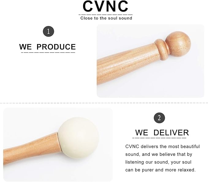CVNC Rubber Mallet for Playing Frosted Quartz Crystal Singing Bowl Rubber Stick - Bloomnest