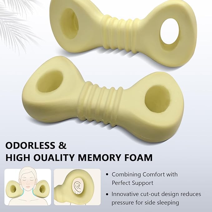 Cervical Neck Roll Pillow, Say Goodbye to Neck Pain, Travel Neck Support Pillow for Side Sleepers, Ergonomic Memory Foam Camping Pillow, Cervical Traction Device with Storage Bag - Bloomnest