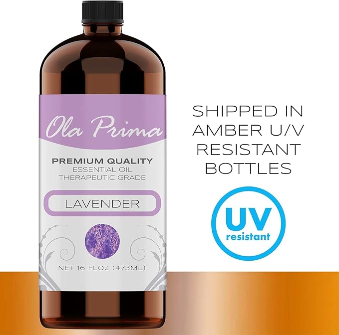 Ola Prima Oils Lavender Essential Oil (16oz Bulk) for Aromatherapy Diffuser, Candle Making & Stress – Therapeutic Grade Aromatherapy Oil - Bloomnest