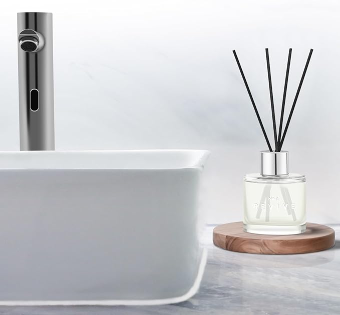 3 Pack Fragrance Reed Diffusers, 50ML Clean Linen Cotton Citrus Orange Aromatherapy Diffuser Set with 12 Black Fiber Sticks,Air Freshener for Bedroom Bathroom Office - Bloomnest