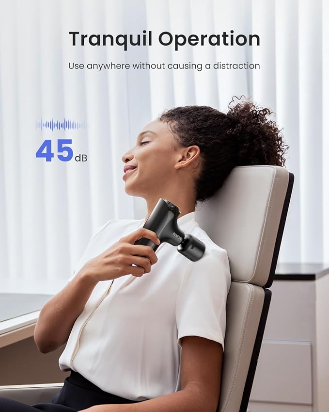 RENPHO Mini Thermacool Massage Gun with Heat and Cold, Christmas Gifts for Women Men, Portable Deep Tissue Heated Relief, 5 Speed Settings, Travel Massage Gun with Carry Case, Quiet Back Massager - Bloomnest