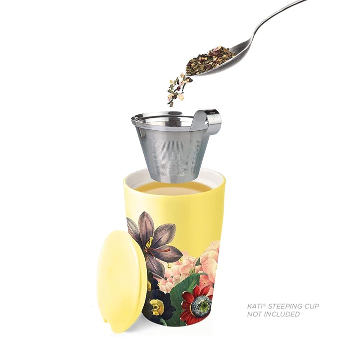 Tea Forte Wildflower Honey Citrus Premium Loose Leaf Caffeinated Green Tea Blend Canister, Makes 35-50 Cups, Round Canister - Bloomnest