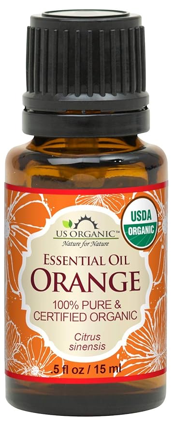 US Organic 100% Pure Sweet Orange Essential Oil - USDA Certified Organic - 15 ml - w/Improved caps and droppers (More Size Variations Available)