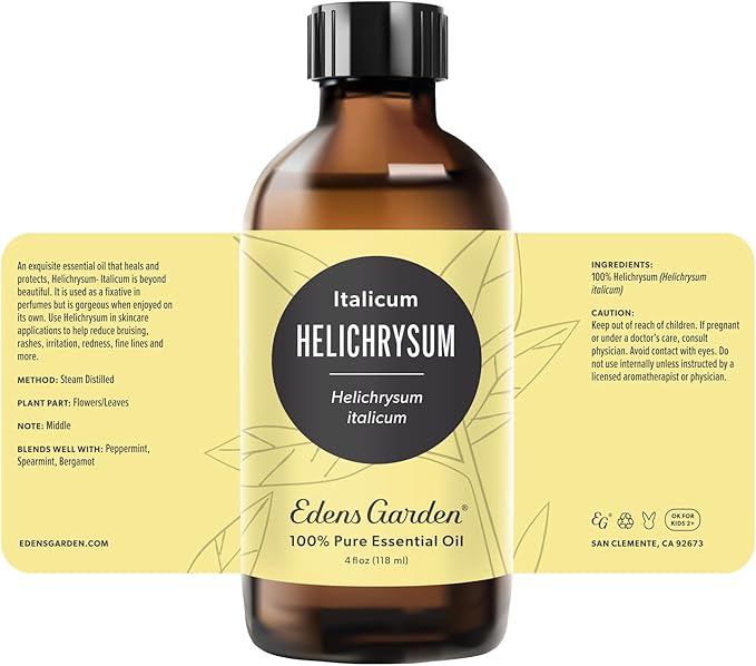 Edens Garden Helichrysum- Italicum Essential Oil- 100% Pure Premium Grade, Undiluted, Natural, Therapeutic, Aromatherapy, The Best for Diffuser, Skin, Face, Hair 118 ml (4 fl oz) EdensGarden