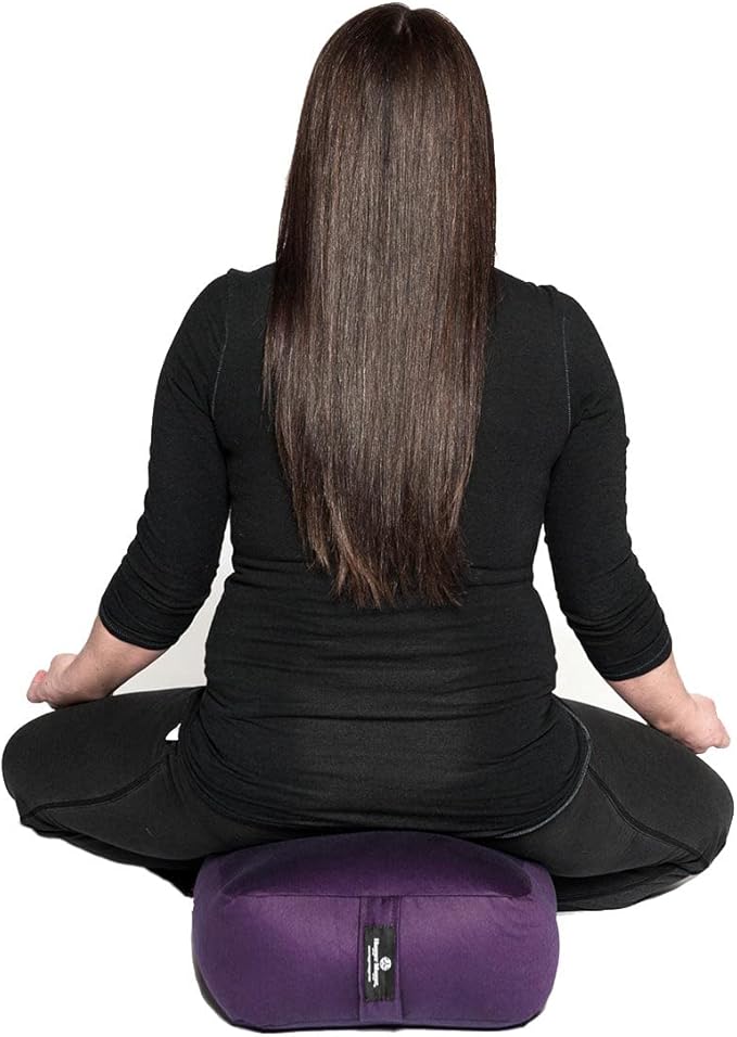 Hugger Mugger Zen Meditation Cushion - Wider Base, Use Horizontally or Vertically, Buckwheat Filled, Durable Fabric, Handmade in USA - Bloomnest