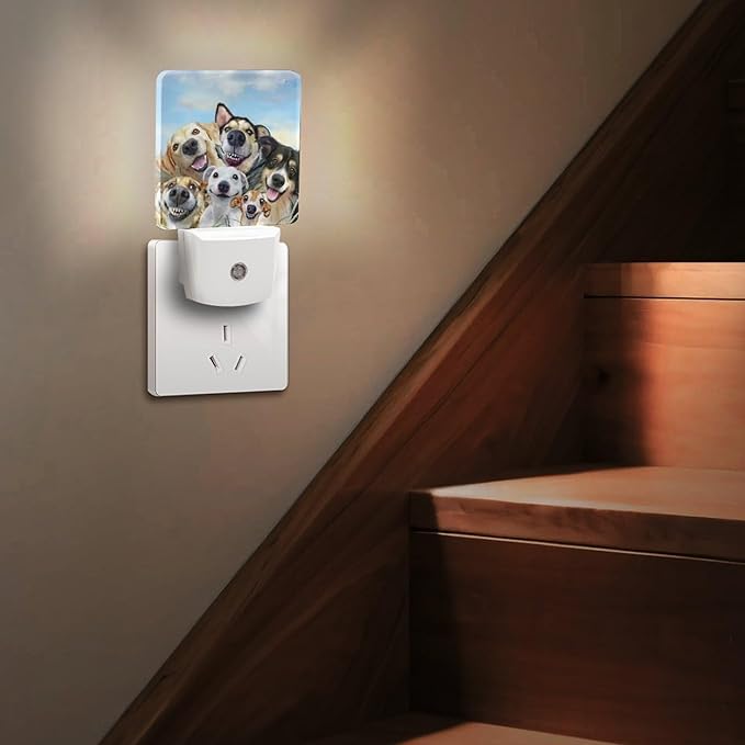 Cute Dog Night Light, Plug into Wall Decor Nightlights for Bedroom, Bathroom, Hallway, Kitchen, with Dusk to Dawn Light Auto Sensors LED Night Lights for Boys Girls Women Men Room Gifts - Bloomnest