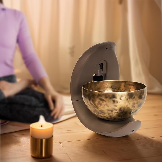 Automatic Singing Bowl for Meditation, Yoga, Mindfulness, Sleep and Energy Healing, Sound Therapy, Handmade in Nepal,Automatic Percussion (Automatic Singing Bowl Set) - Bloomnest