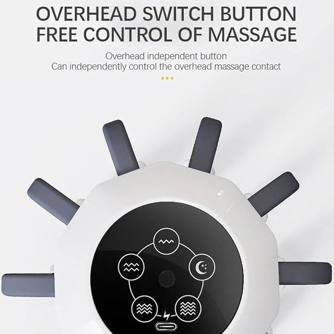 Head Massager, Electric Scalp Massager,Octopus Head Massagers Scalp,Electric Scalps Massagers with 10 Vibrating Points, 5 Modes and Smart Timing, Relieves Scalps Pressure RJSQAQE