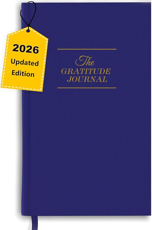 The Original Gratitude Journal with Inspiring Prompts & Quotes for Mindfulness, Reflection & Personal Growth - Daily Wellness Journal for Men & Women - Luxurious Linen Blue Cover Bloomnest