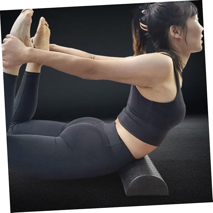 PRETYZOOM Lightweight Half-Round Foam Roller Yoga Muscle Massage Tool Fitness Equipment for Back Legs Arms Relief Portable Column Shaft for Balance Training and Pilates Home Workouts (45cm - Bloomnest