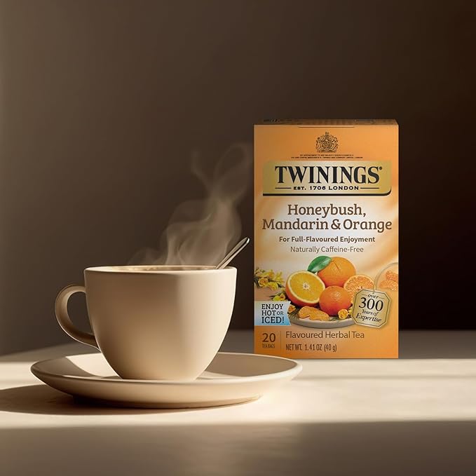 Twinings of London Honeybush, Mandarin, and Orange Herbal Tea Bags, 20 Count - Bloomnest