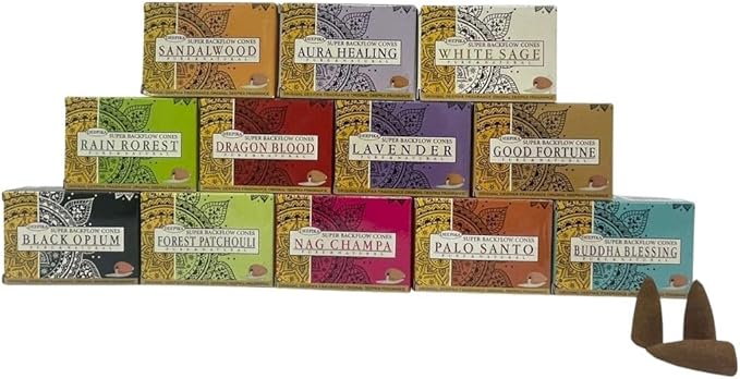 Deepika Backflow Dhoop Flora Classique Frankincense Cones for Waterfall Indoor Outdoor Incense Coil for Meditation, Yoga, Relaxation, Healing (Mega Set of 120 Pcs)
