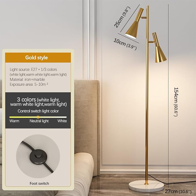 Nordic Floor Lamp Modern Family Iiving Room Bedroom Angle Aadjustment LED Creativity Standing Light (X) - Bloomnest