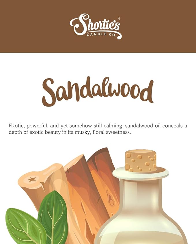 Shortie's Candle Company Pure Sandalwood Wax Melts Multi Pack - Formula 117-2 Highly Scented 3 Oz. Bars (6 Oz. Total) - Made with Natural Oils - Incense & Earth Air Freshener Cubes Collection ShortiesCandleCompany