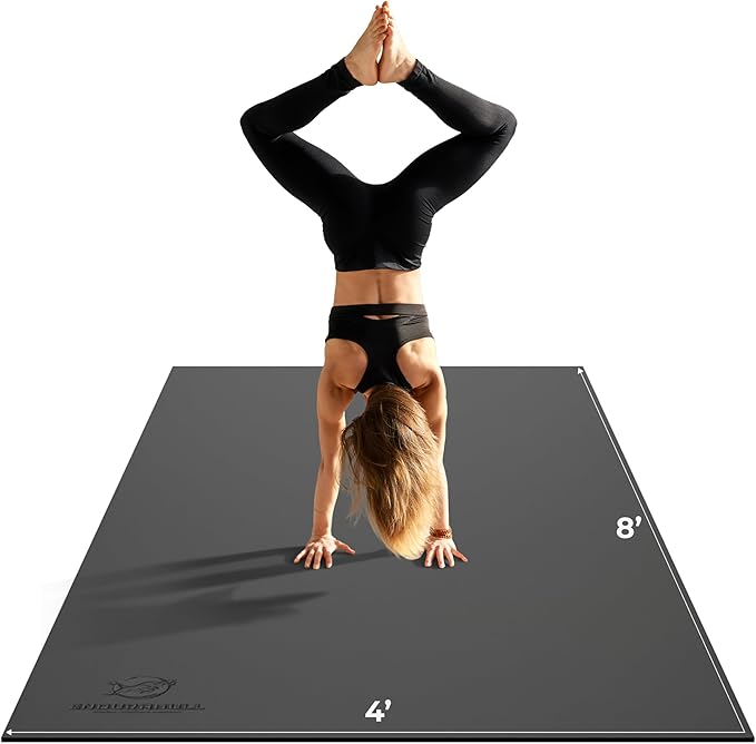 8FT x 4FT Extra Large Exercise Mat - PVC Floor Workout Mat with Carry Bag, Cleaning Cloth - Non slip Thick Workout Mats for Home Gym Flooring, Fitness Training Mat for Weights Pilates Cardio - Bloomnest