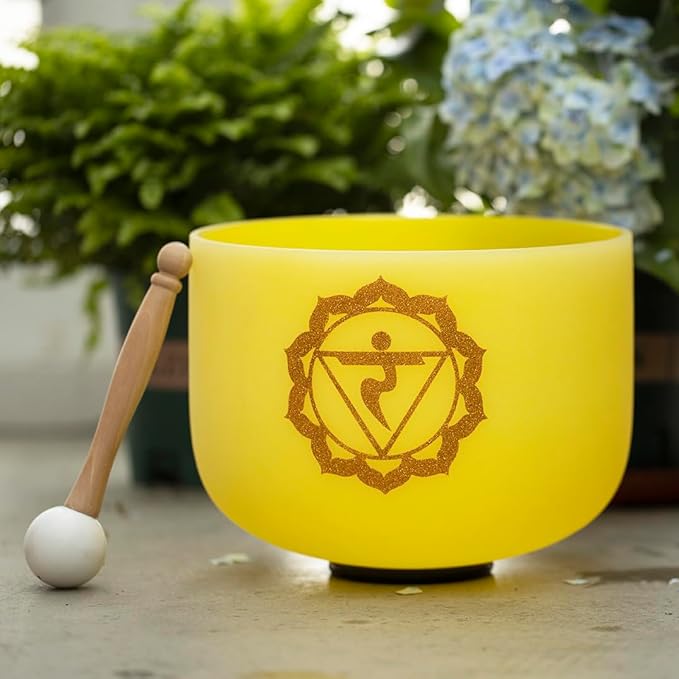 Hye-eun Colored Crystal Singing Bowls Chakra Set of 7, 432hz Frosted Sound Bowl 7-12 Inch Set with Carrying Case for Yoga Musical Vibration Sound Healing - Bloomnest