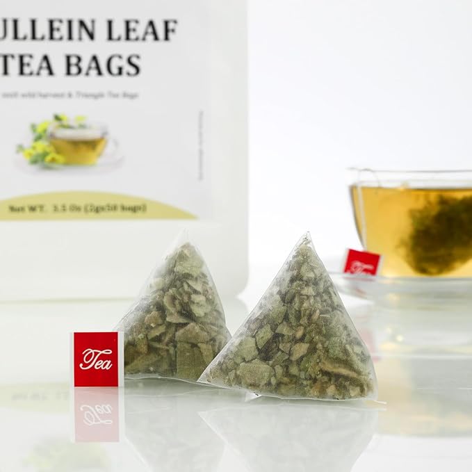 Premium Mullein Leaf Tea,100 Bags.for Respiratory Support and Lungs Cleanse detox, No Additives & Caffeine Free. - Bloomnest