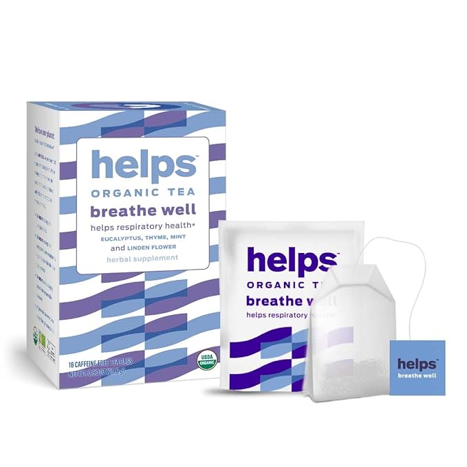 HELPS TEAS | Helps Breathe Well Tea | Organic herbal blend of Eucalyptus, Thyme, Tila and Mint that clear your sinuses and strengthening your inmune system | 16 Tea Bags - Pack of 3 | - Bloomnest