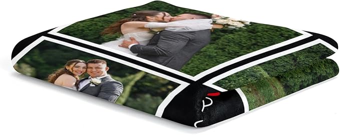Personalized Couple Gifts for Boyfriends Girlfriends, Custom Blankets with Photos, Personalized Blanket with Photos & Text, Personalized Photo Blankets, Personalized Gifts for Valentines, Anniversary - Bloomnest