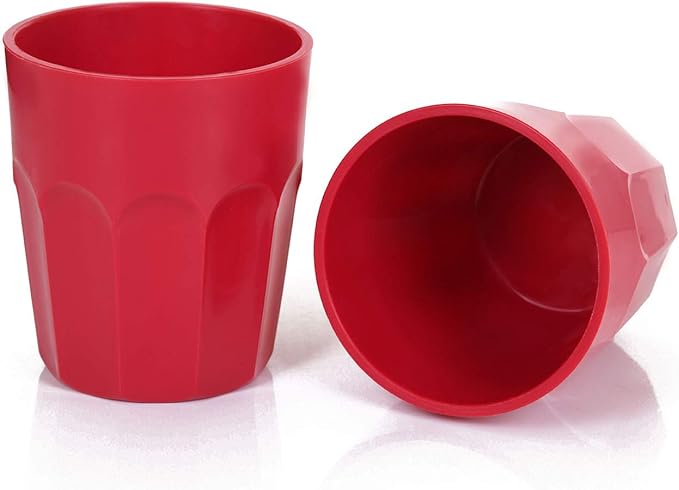 Mintra Home Unbreakable Drinking Cups and Tumblers 4PK - Shatterproof, BPA Free, Reusable, Party Cups, BBQ, Colorful Set, indoors and outdoors (Red, Small - 12oz) - Bloomnest