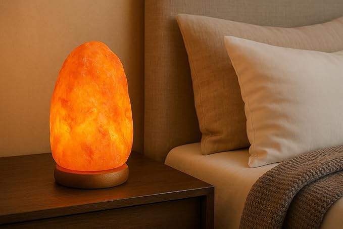 Needs&Gifts Himalayan Salt Lamp with Dimmer Cord and 2 Bulbs, Natural Crystal Rock Lamp for Relaxing Warm Light, Handcrafted from Himalayan Pink Salt - Bloomnest