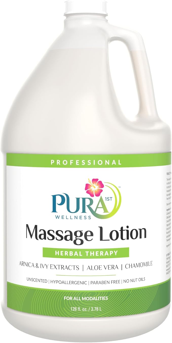 Wellness Professional Herbal Massage Lotion, 128oz, Hypoallergenic Formula for Muscle Relief, Professional Deep Tissue Therapy, Unscented Massage Lotion for Physical Therapy Recovery - Bloomnest