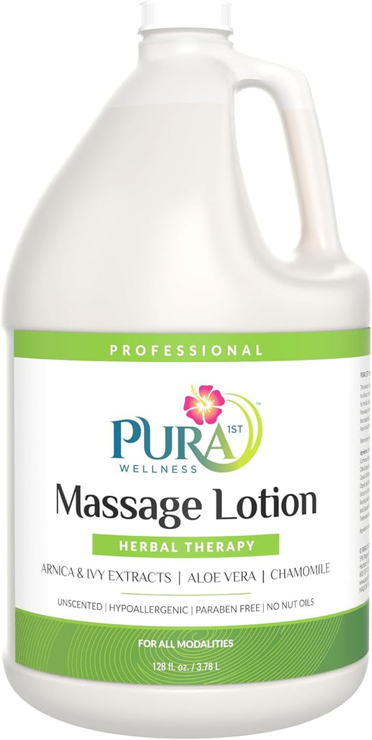 Wellness Professional Herbal Massage Lotion, 128oz, Hypoallergenic Formula for Muscle Relief, Professional Deep Tissue Therapy, Unscented Massage Lotion for Physical Therapy Recovery - Bloomnest
