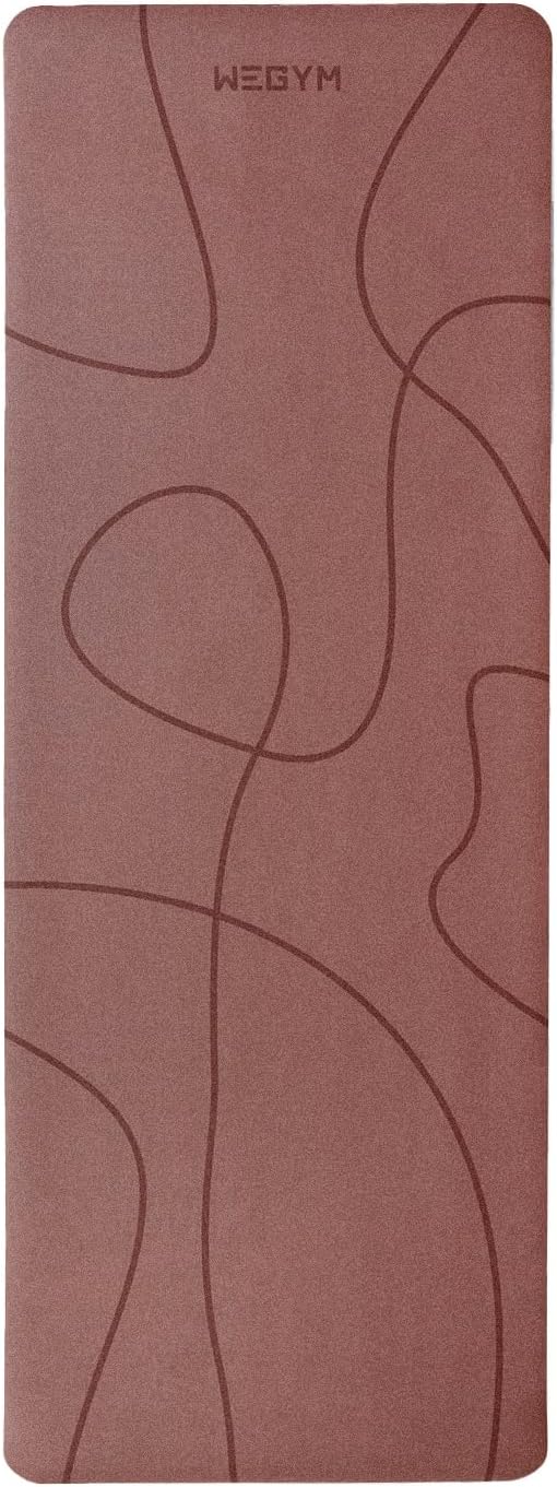 WeGym Yoga Mat, 4mm Cushioned Exercise Mat for Yoga, Pilates, Home Workouts - Anti Slip Polyurethane Suede Yoga Mat with Carrying Strap