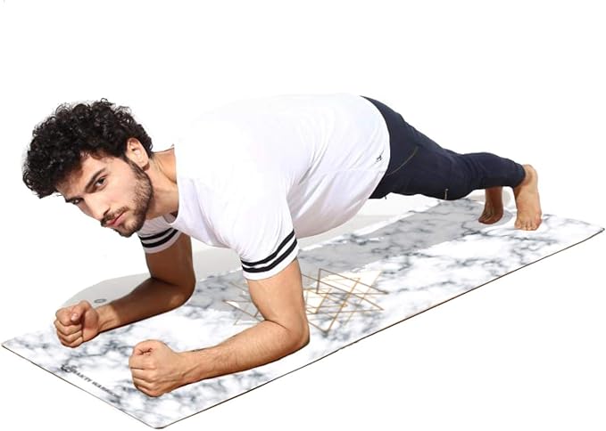 Shakti Warrior Suede yoga mat - Premium Printed Natural Eco-friendly Non-Slip Mat Great for Hot Yoga, Pilates, Workouts (72 inch x 24 inch x 3mm thick) - Bloomnest