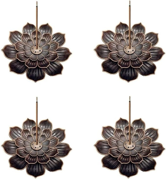 Incense Holder with Incense Stick Tray,Multi-Functional Incense Burner and Stick Holder Combo (4, Black)